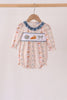 Pumpkin Pie Bow Embroidery Ruffle Bubble
