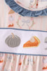 Pumpkin Pie Bow Embroidery Ruffle Dress