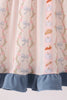 Pumpkin Pie Bow Embroidery Ruffle Dress