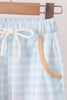 Pumpkin Pie Bow Embroidery Gingham Pants Set