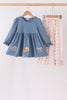 Pumpkin Pie Bow Embroidery Ruffle Pants Set