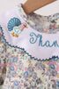 Blue turkey embroidery bubble