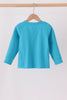 Blue turkey embroidery top