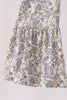 Blue floral smocked jumpsuit