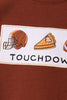 Brown touchdown football embroidery pants set