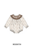 Brown Howdy Y'ALL embroidery ruffle bubble