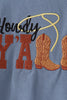 Blue Howdy Y'ALL boots embroidery hoodie