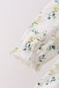 Sage floral smocked ruffle bubble
