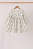 Sage floral smocked ruffle dress