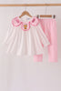 Pink french knot dot pants set