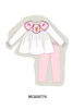 Pink french knot dot pants set