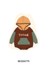 Brown Pumpkin Embroidery Hoodie Bubble