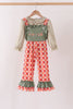 Green Pumpkin Embroidery 2cp jumpsuit set