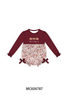 Maroon thankful floral leaves embroidey bubble