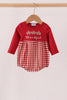 Maroon thankful leaves embroidey gingham bubble