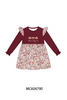 Maroon thankful leaves floral embroidey dress