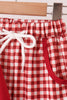 Maroon thankful leaves embroidey gingham pants set