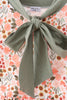 Green floral bow ruffle mom&me dress