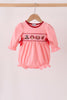 Pink turkey smocked bow bubble