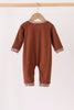 Brown turkey embroidery romper