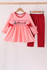 Pink turkey embroidery pants set