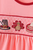 Pink turkey embroidery pants set