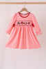 Pink turkey embroidery dress