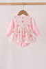 Pink chicken embroidery bubble