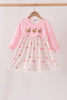 Pink chicken embroidery dress