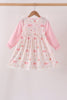 Pink chicken embroidery dress
