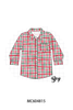 Red plaid pocket button down shirt