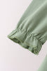 Green Reindeer Tree Embroidery Pants Set