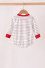 Gray Stripe Daddy's Helper Embroidery Bubble
