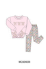 Pink Floral Bow Applique Pants Set
