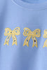Yellow Floral Bow Applique Pants Set