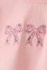 Pink Floral Bow Applique Top