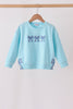 Blue Floral Bow Applique Top