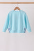 Blue Floral Bow Applique Top