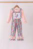 Pink Chicken Applique Jumpsuit Set