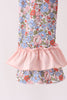 Pink Chicken Applique Jumpsuit Set