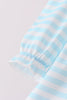 Blue Stripe Holly Jolly Ruffle Bloomer Set