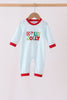 Blue Stripe Holly Jolly Romper