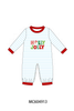 Blue Stripe Holly Jolly Romper