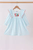Blue Stripe Holly Jolly Ruffle Dress