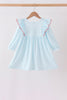 Blue Stripe Holly Jolly Ruffle Dress