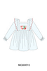 Blue Stripe Holly Jolly Ruffle Dress