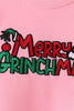 Pink Merry Grinch Embroidery Mom&me Sweatshirt