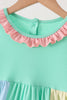Colorblock character applique ruffle dress