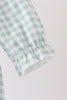 Sage Turkey Embroidery Ruffle Gingham Bubble