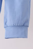 Blue Cowboy Santa Embroidery Pants Set